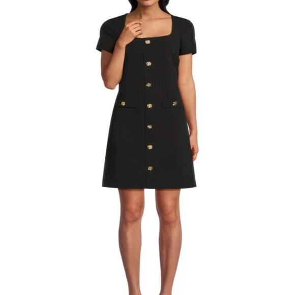 KARL LAGERFELD PARIS Women's Square Neck Shirtdress 0 NWT - Picture 1 of 10